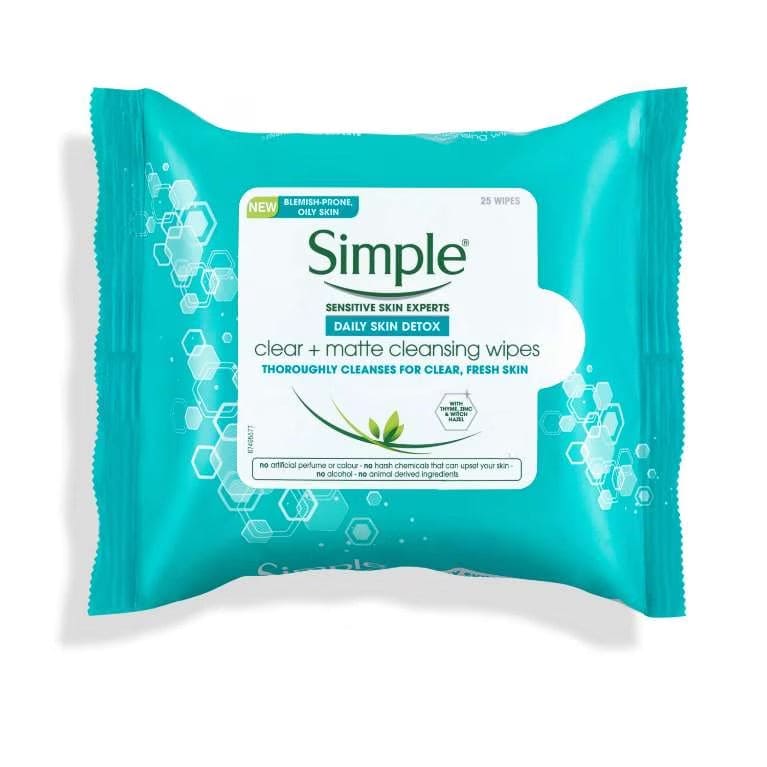 SIMPLE DAILY DETOX CLEAR + MATTE CLEANSING WIPES
